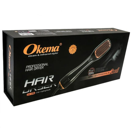 Okema 715-Ok 2-in-1 Thermal Brush with Straightener: A professional brush for drying and styling hair.