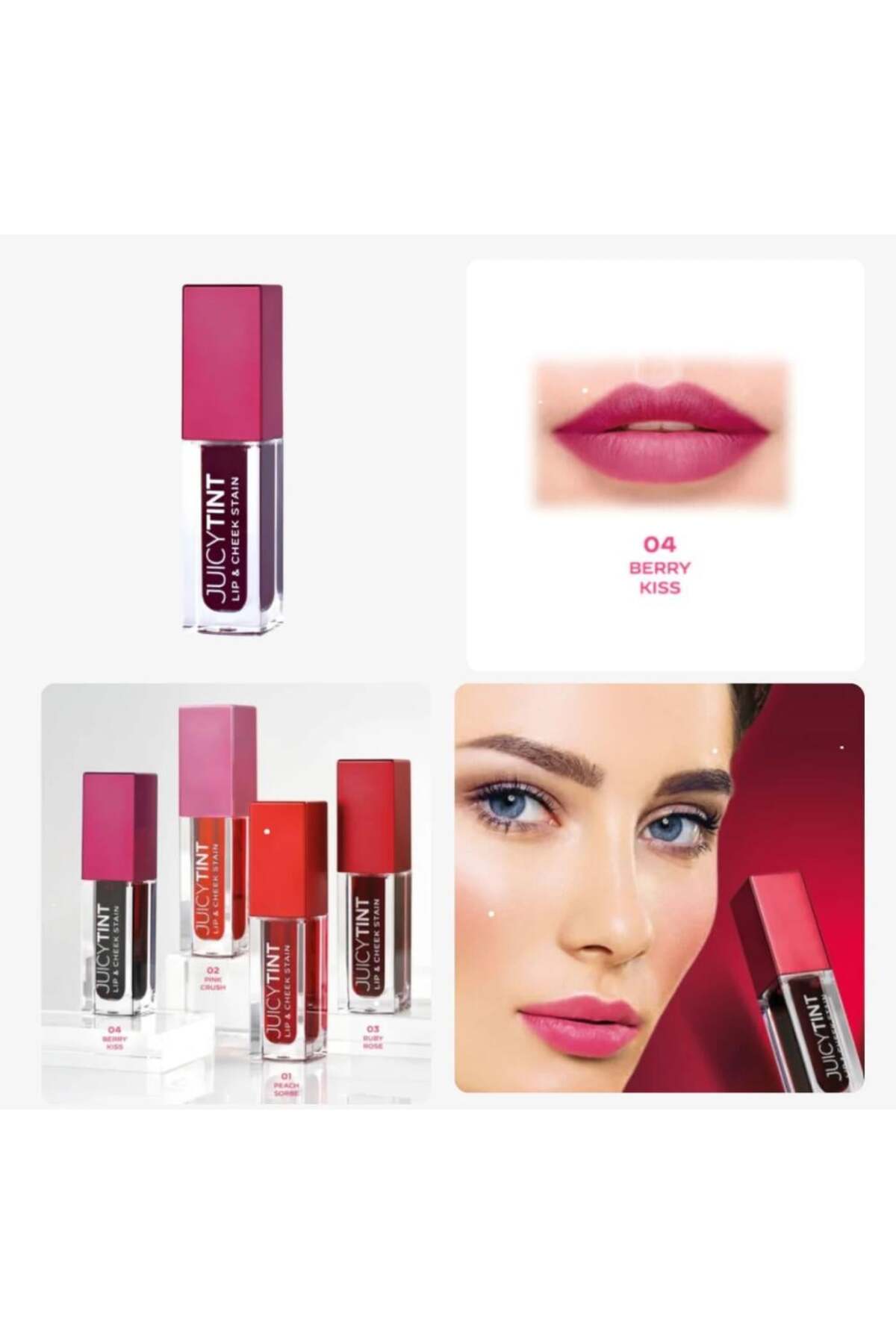 Golden Rose Juicy Tint for Lips and Cheeks No. 04 Berry Kiss