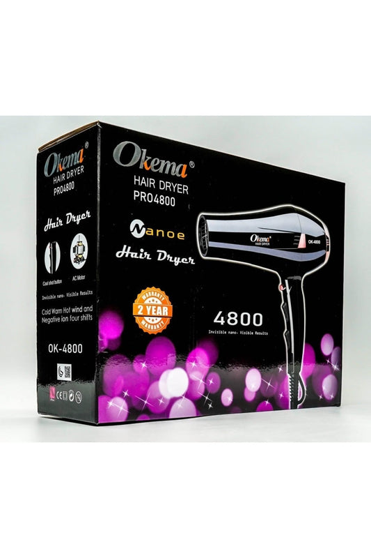 OKMA Pro Hair Dryer 4800-OK
Nano Technology