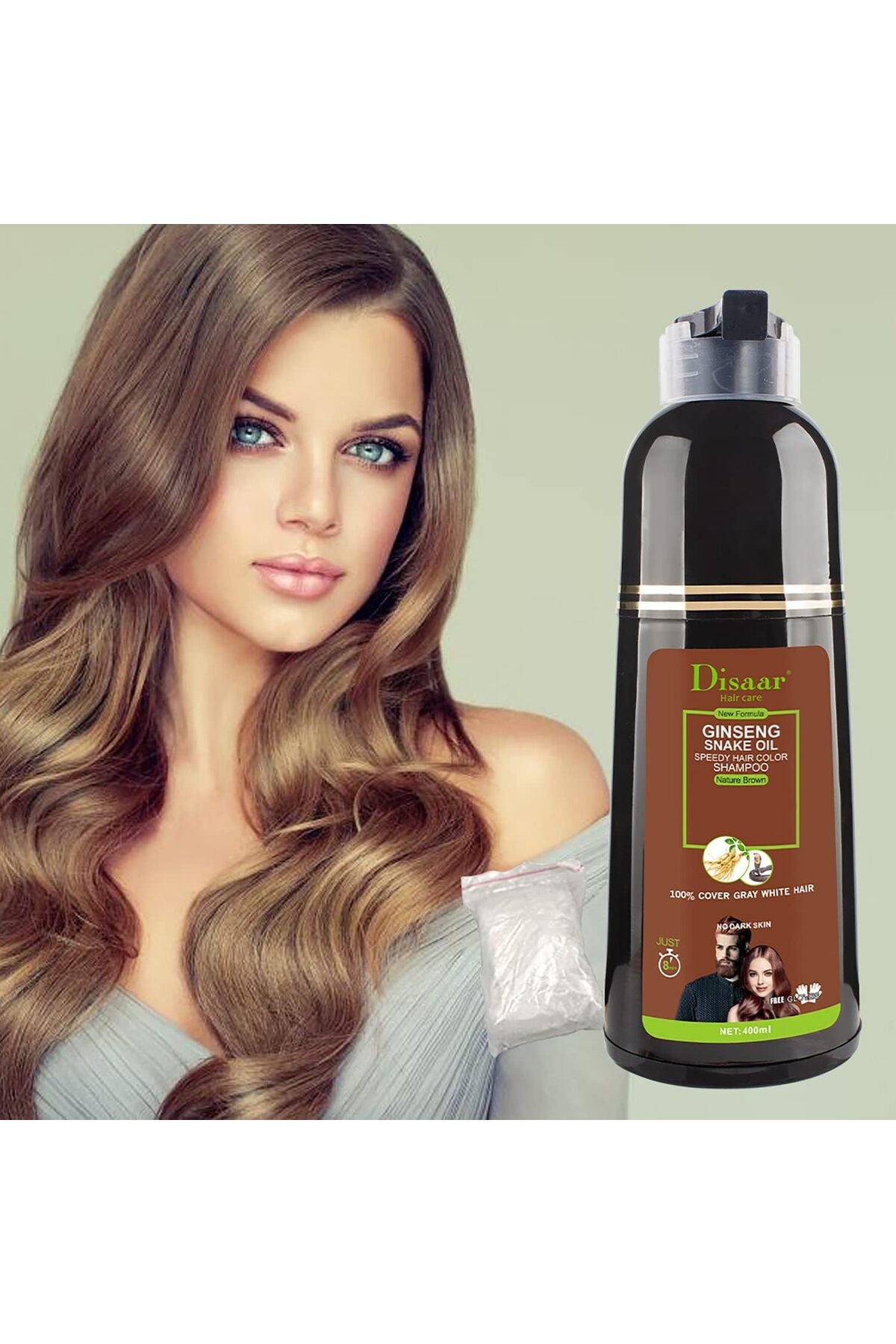 Disar Shampoo Brown Color 400ml Strength 4D DISAAR GINSENSENG SNAKE OIL