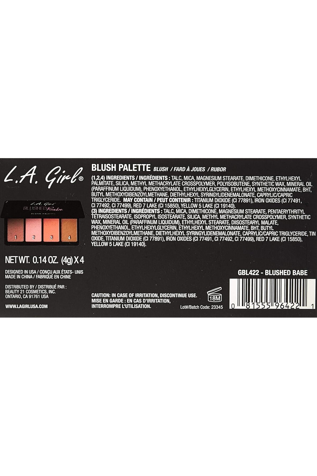 L.A. Girl Blush Palette No. 422