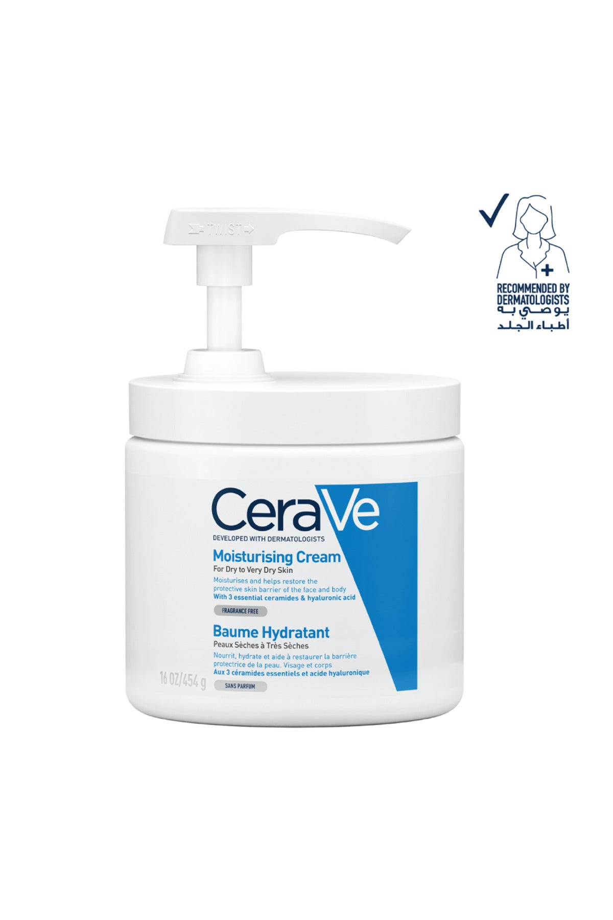 CeraVe Moisturizing Body & Face Cream, Fragrance-Free