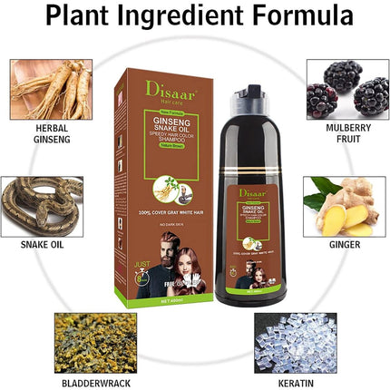 Disar Shampoo Brown Color 400ml Strength 4D DISAAR GINSENSENG SNAKE OIL
