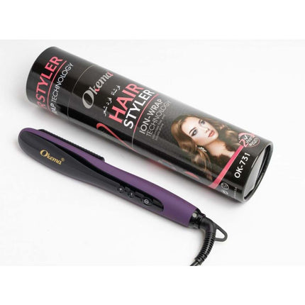 Okema Thermal Hair Straightening Brush - 731-OK Ionic Technology and Ceramic Plates