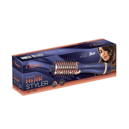 The Okema 733-OK hair dryer brush is a capable hair drying tool.