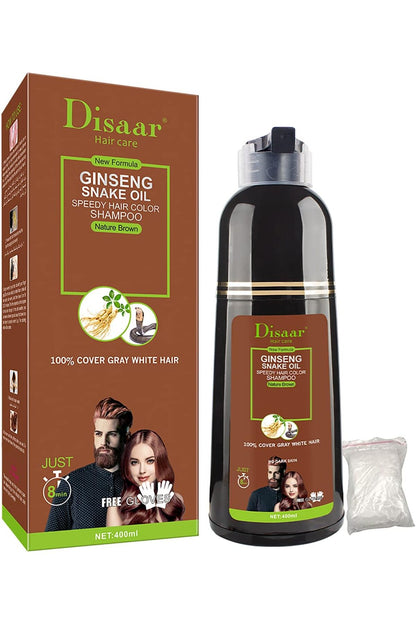 Disar Shampoo Brown Color 400ml Strength 4D DISAAR GINSENSENG SNAKE OIL