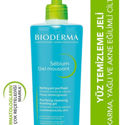 Bioderma Sebium H2O Blue Facial Wash Gel 500ml, Strength 1D