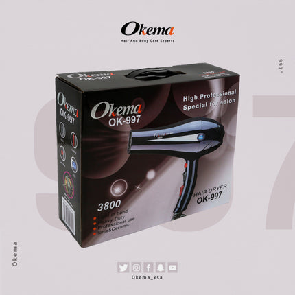 Okema OK-997 Hair Dryer with Ionic Technology