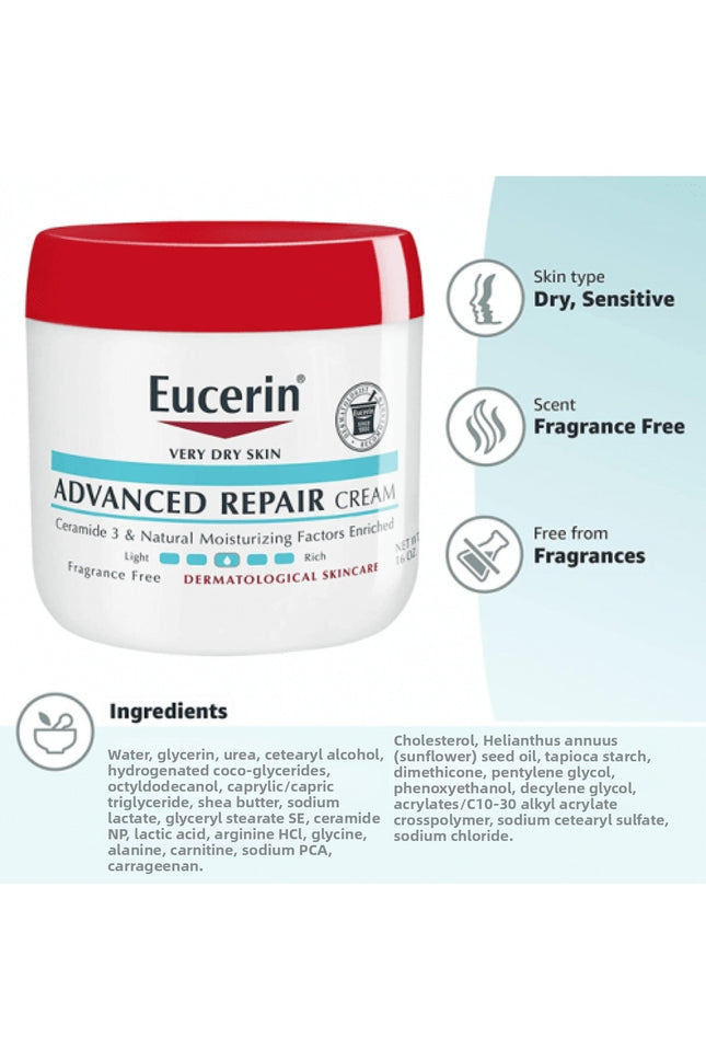 Eucerin كريم الإصلاح المتطور أزرق 16 أونصة، 12 أونصة (454 مل)