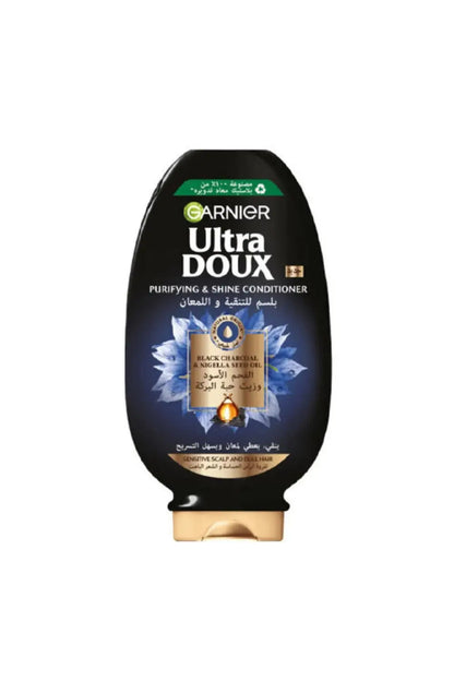 Garnier Purifying & Shine Shampoo, Black Charcoal, 400ml, 1D Ultra Doux