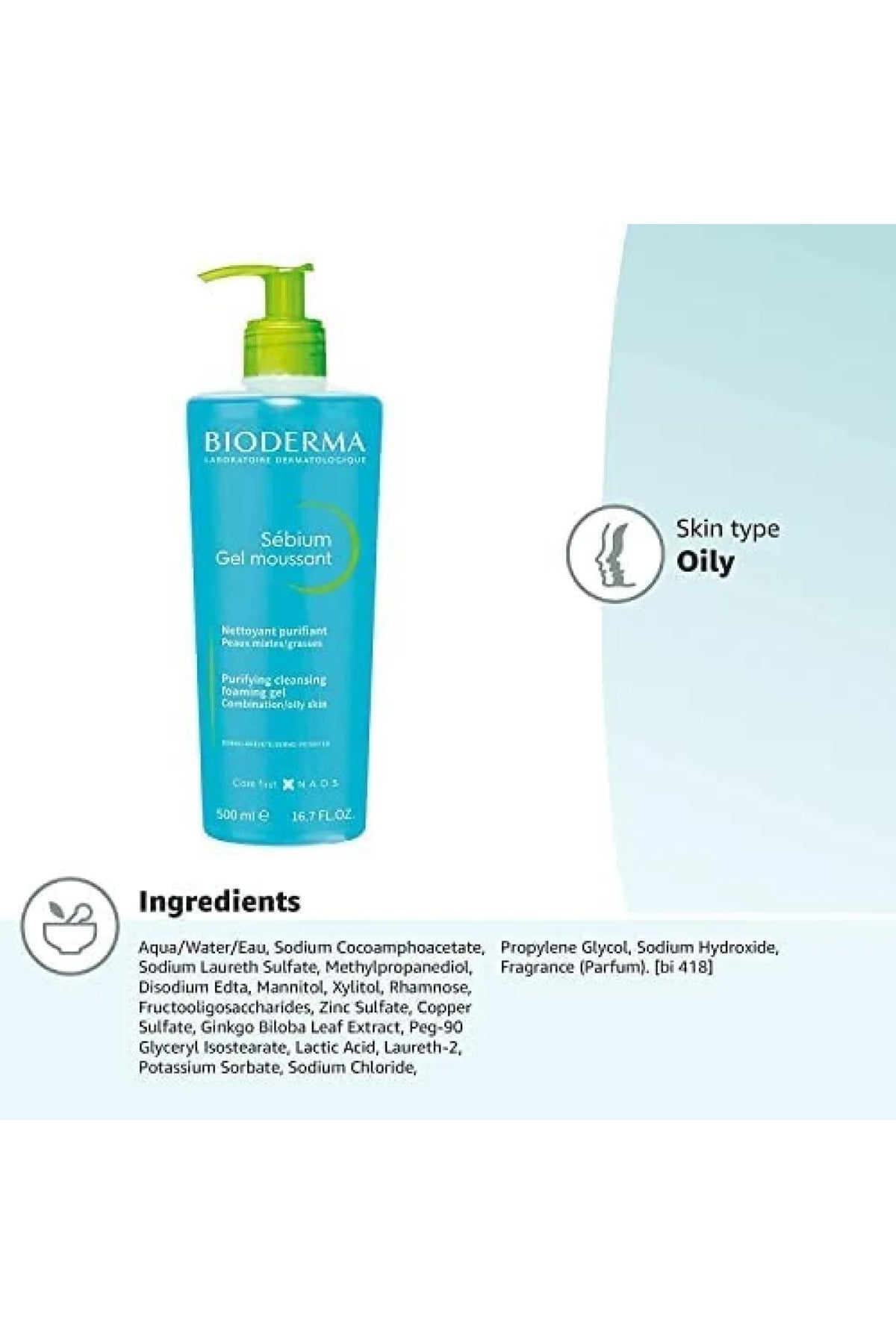Bioderma Firming Blue Facial Wash Gel, 200ml