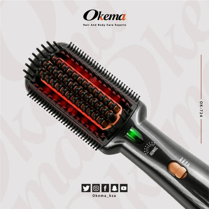 Okema 724-OK 3-in-1 Thermal Brush, Far Infrared Heat Hair Dryer