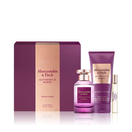 Authentic Night Woman For Women Set Eau De Parfum 100ml,Eau De Parfum 15ml Trvl Spry,Body Lotion 200ml