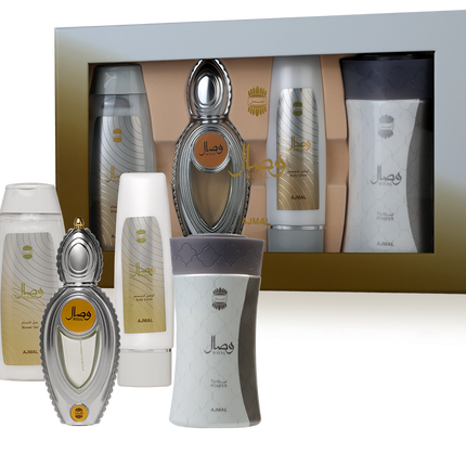 Wisal For Women Eau De Parfum 50ml,Shower Gel 200ml,Body Lotion 100ml,Powder 200 G Gift Set 4 Piece