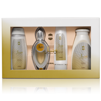 Wisal For Women Eau De Parfum 50ml,Shower Gel 200ml,Body Lotion 100ml,Powder 200 G Gift Set 4 Piece